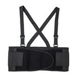 Lower Back Support Belt Brace with Straps - Black - Medium Size - ALEKO