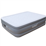 All Purpose Air Mattress with Flocked Oval Top and Built-In Pump - Queen Size - ALEKO