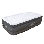 All Purpose Air Mattress with Flocked Oval Top and Built-In Pump - Twin Size - ALEKO