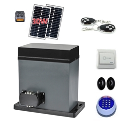Solar Compatible Gear Driven Sliding Gate Opener - AR750 - Full 30W Solar Kit - ALEKO