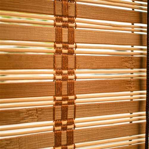 ALEKO Natural Bamboo 23 X 64 In Light Brown Midollino Blinds 