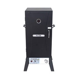 Vertical Offset BBQ Gas Smoker with Temperature Gauge - Black - ALEKO