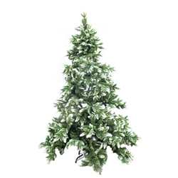 Snow Dusted Artificial Indoor Christmas Holiday Tree - 6 Foot - with Cranberry Clusters - ALEKO