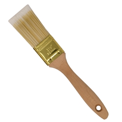 Flat-Cut Polyester Paint Brush with Wooden Handle - Gold-Plated Steel Ferrule - 1.5 Inches - ALEKO