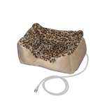 ALEKO&reg; PBH20X16X8 20 X 16 X 8 Inches (51 X 40.6 X 20.3 cm) Warm Soft Leopard Print Thermo-Pad Crate Padded Heated Pet Bed
