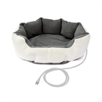 ALEKO&reg; PHBED17S Soft White Gray Heated Padded Pet Bed 19 X 19 X 7 Inches (48 X 48 X 18 cm)