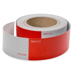 Reflective Red and White Safety Tape - 2 Inch x 50 Ft