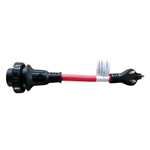 Heavy Duty RV Adapter - 30A Male to 30A Female - 12 Inches - Waterproof Lock Socket - ALEKO