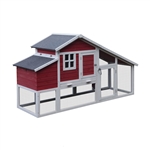 SBS019RW Wooden Rabbits, Chickens, Hen Coop Cage 80.3 X 29.5 X 45.7 Inches (2 X 0.75 X 1.2 m), Red and White